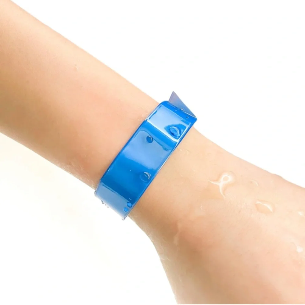 Neon Blue Vinyl Wristbands for Party Events
